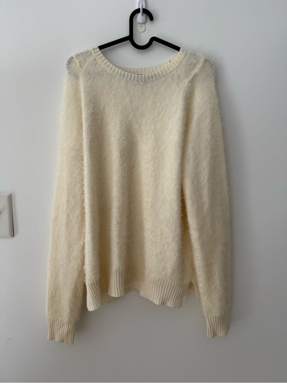 NWT Michael Stars Ivory Fuzzy Sweater